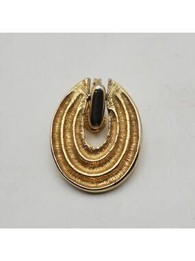 Vintage Monet Gold Tone Clip On Earring Single Replacement Teardrop Signed